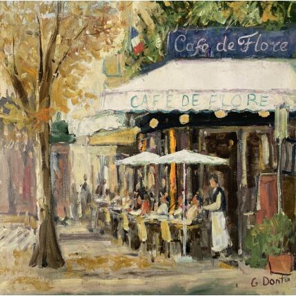 Peinture Le café à midi par Dontu Grigore | Tableau Figuratif Huile Urbain