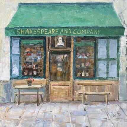 Peinture Shaekespeare and Company par Dontu Grigore | Tableau Figuratif Huile Urbain