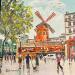 Peinture Le moulin rouge  par Lallemand Yves | Tableau Figuratif Urbain Acrylique