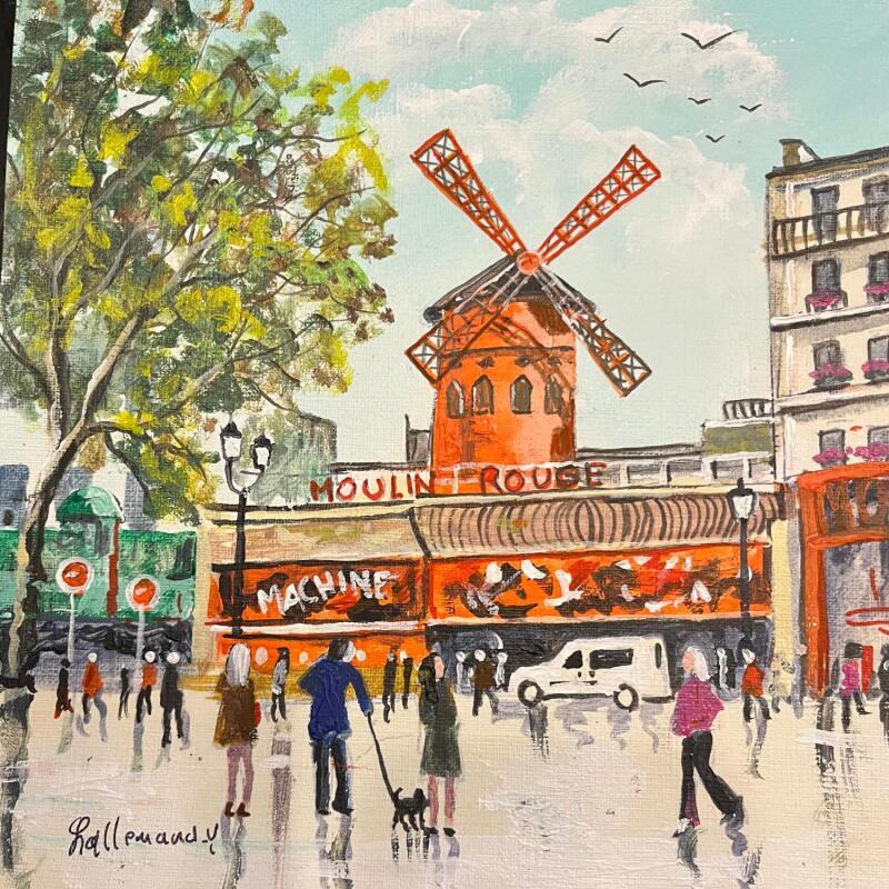 Peinture Le moulin rouge  par Lallemand Yves | Tableau Figuratif Urbain Acrylique