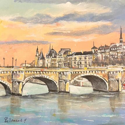 Peinture La conciergerie au lever du jour  par Lallemand Yves | Tableau Figuratif Acrylique Urbain