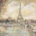 Peinture La Tour Eiffel regardant la Seine par Lallemand Yves | Tableau Figuratif Urbain Acrylique