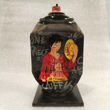 Skulptur Dark Luffy von Lemoine Mael | Skulptur Pop-Art Acryl, Graffiti Pop-Ikonen