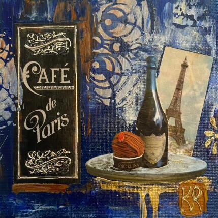 Peinture Angelina  par Romanelli Karine | Tableau Figuratif Acrylique, Collage Scènes de vie, Urbain