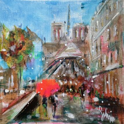 Peinture Notre Dame par Solveiga | Tableau Acrylique