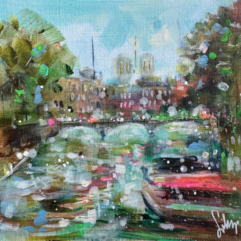 Painting Sur la Seine  by Solveiga | Painting Acrylic