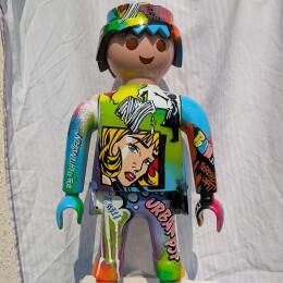 Sculpture BANKSY X ROY LICHTENSTEIN par Lopez Cédric | Sculpture Street Art Graffiti Icones Pop, Portraits