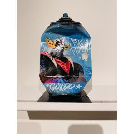 Sculpture Goldo blue par Lemoine Mael | Sculpture Pop-art Acrylique, Graffiti Icones Pop