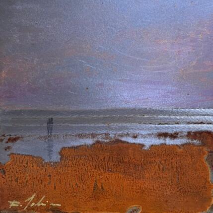 Gemälde Couple plage du Lido  von Mahieu Bertrand | Gemälde Figurativ Metall Landschaften