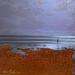 Painting Nocturne à la plage by Mahieu Bertrand | Painting Figurative Landscapes Metal