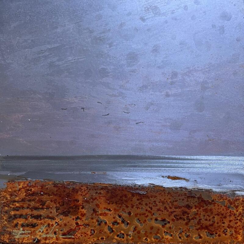 Pintura Les goélands  por Mahieu Bertrand | Pintura Figurativo Paisajes Metal