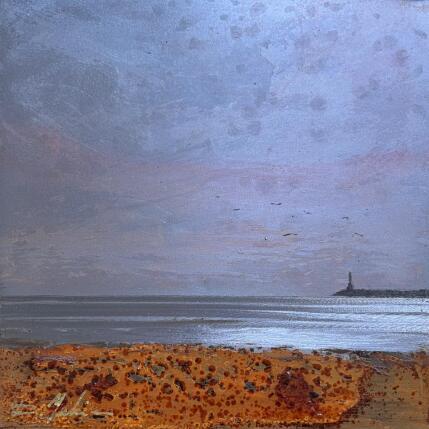 Peinture La jetée  par Mahieu Bertrand | Tableau Figuratif Métal Paysages