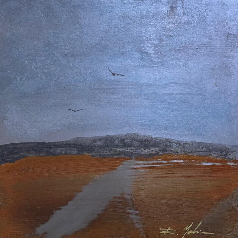 Gemälde Sur le Causse1 von Mahieu Bertrand | Gemälde Figurativ Landschaften Metall