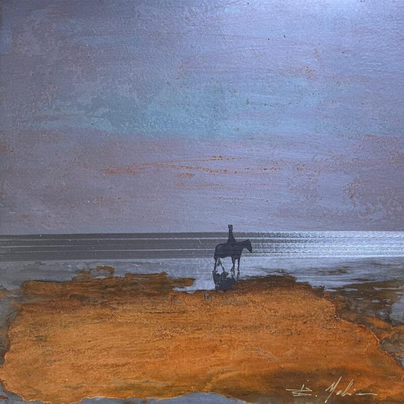 Painting Balade à Portiragnes 2 by Mahieu Bertrand | Painting Figurative Landscapes Metal