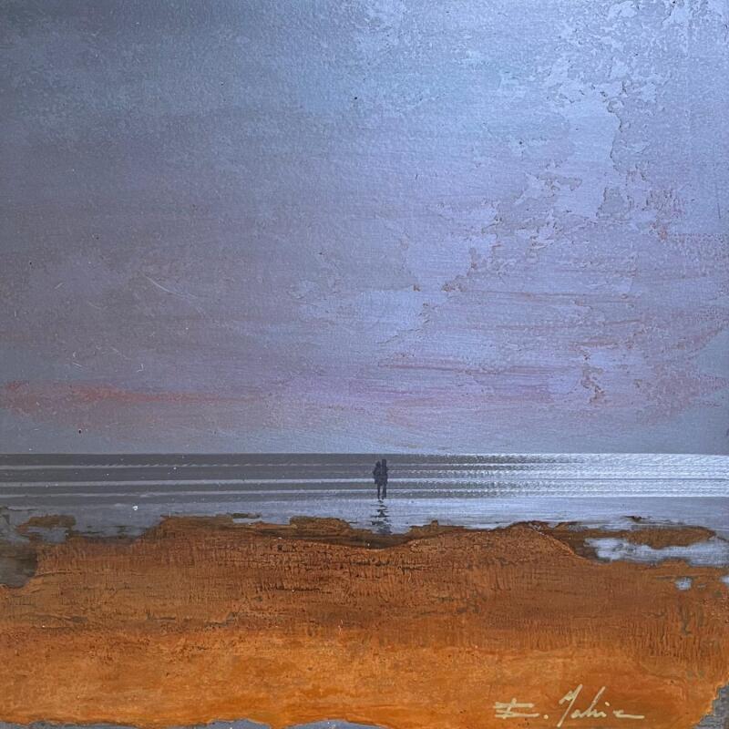 Gemälde Couple plage du Lido  von Mahieu Bertrand | Gemälde Figurativ Landschaften Metall