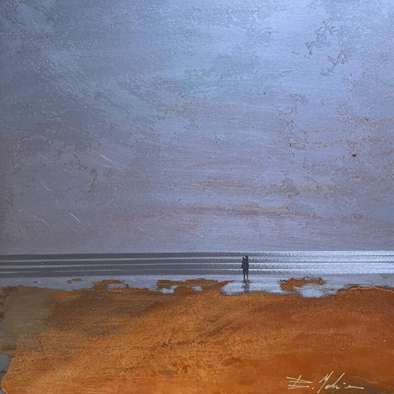 Painting Couple plage des trois digues  by Mahieu Bertrand | Painting Figurative Landscapes Metal