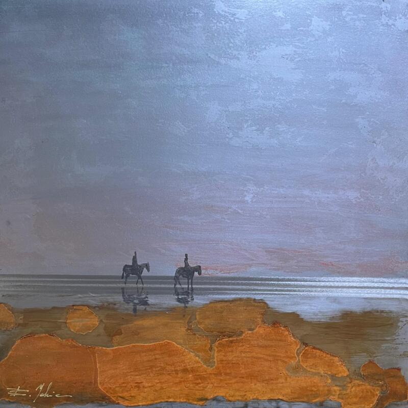 Painting Balade nocturne  by Mahieu Bertrand | Painting Figurative Landscapes Metal