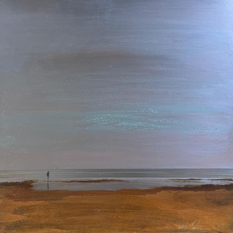 Painting Femme aux 3 digues  by Mahieu Bertrand | Painting Figurative Landscapes Metal