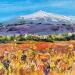 Peinture Côtes du Ventoux. par Rey Ewa | Tableau Figuratif Paysages Acrylique