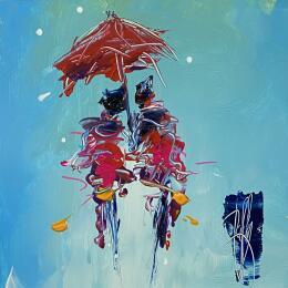 Painting Tendresse by Raffin Christian | Painting Figurative Oil Life style