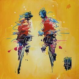 Painting Jaune by Raffin Christian | Painting Figurative Oil Life style, Pop icons