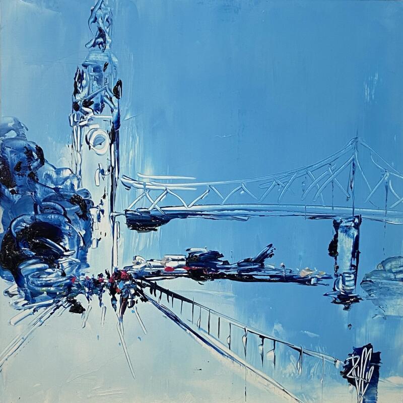 Peinture Vue sur pont par Raffin Christian | Tableau Figuratif Urbain Huile