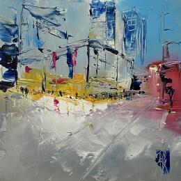 Painting Cité moderne by Raffin Christian | Painting Figurative Oil Urban