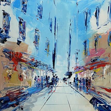 Painting Rue animée by Raffin Christian | Painting Figurative Oil Life style