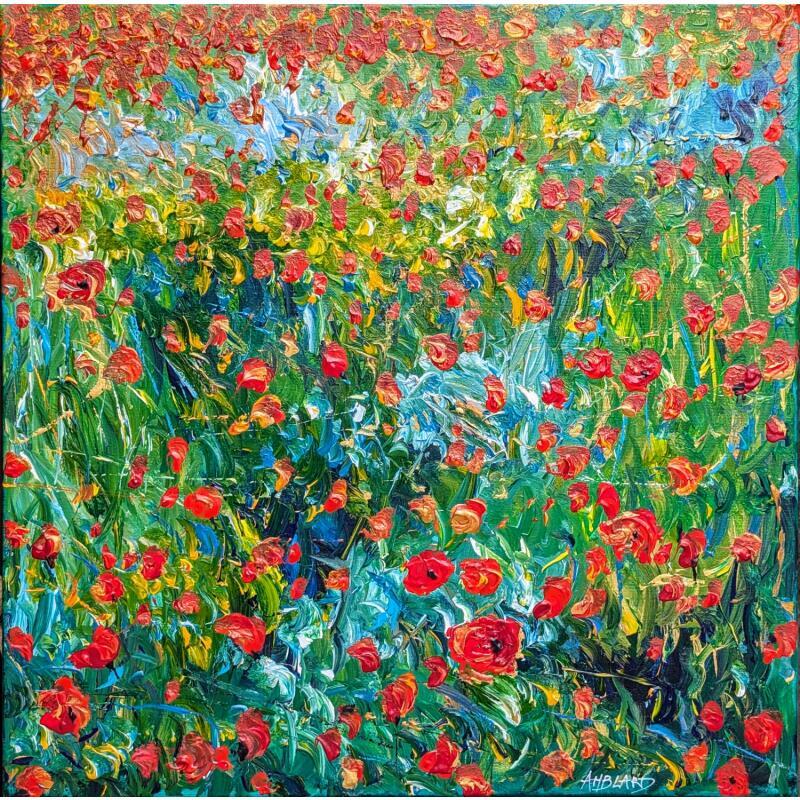 Painting Coquelicots dans le pré by Amblard Florence | Painting Impressionism Nature Acrylic