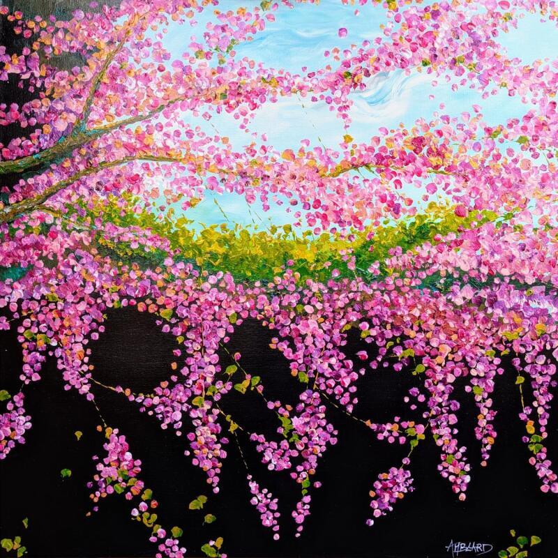 Painting Fleurs de cerisier by Amblard Florence | Painting Impressionism Nature Acrylic