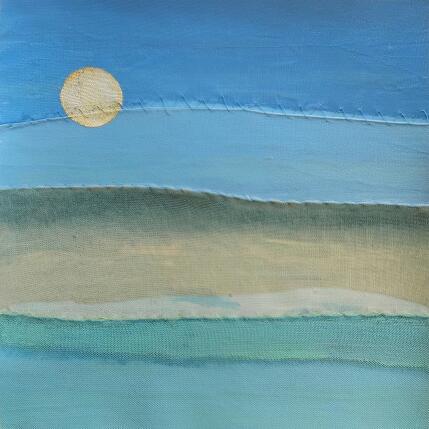 Peinture Landes #1 par Settimia Taroux | Tableau Figuratif Acrylique, Textile, Upcycling Paysages