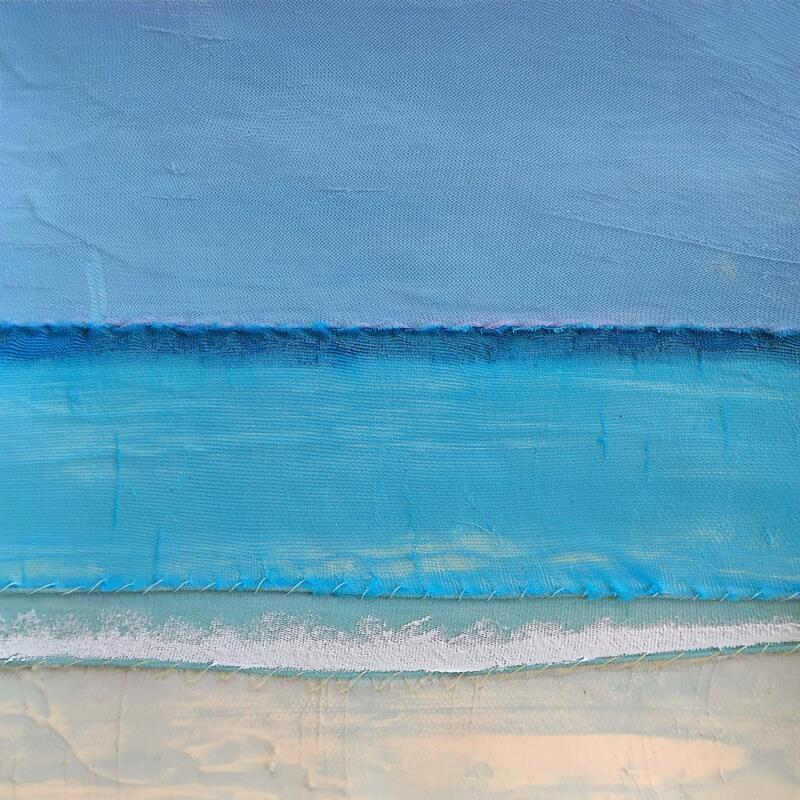 Painting Plage #1 by Settimia Taroux | Painting Figurative Landscapes Marine Acrylic Textile