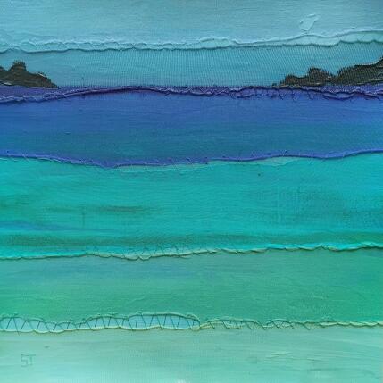 Peinture Plage #2 par Settimia Taroux | Tableau Figuratif Acrylique, Textile Marine, Paysages