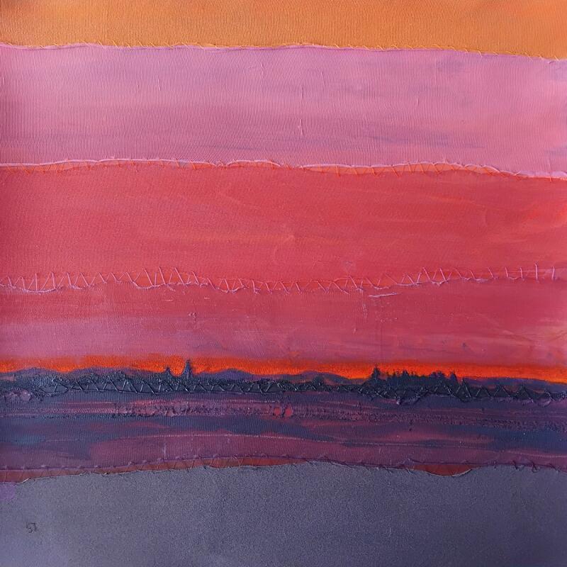 Painting Crépuscule #4 by Settimia Taroux | Painting Impressionism Acrylic Textile