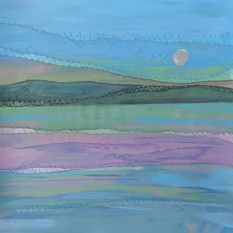 Peinture Rivage #5 par Settimia Taroux | Tableau Impressionnisme Paysages Acrylique Textile