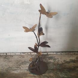Escultura Papillon sur tige por Eres Nicolas | Escultura Figurativo Metal Animales