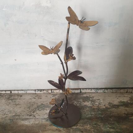 Sculpture Papillon sur tige par Eres Nicolas | Sculpture Figuratif Métal Animaux