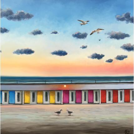 Peinture Les Cabines par Alice Roy | Tableau Figuratif Acrylique, Aquarelle, Ardoise, Bois, Carton, Collage, Encre, Feuille d'argent, Feuille d'or, Fusain, Gouache, Graffiti, Grès, Huile, Laque, Métal, Papier, Pastel, Pigments, Plexiglas, Posca, Poudre de marbre, Pyrogravure, Résine, Sable, Textile, Upcycling, Zinc Animaux, Architecture, Cinéma, Enfant, Icones Pop, Marine, Minimaliste, Mode, Musique, Nature, Natures mortes, Noir & blanc, Nu, Paysages, Portraits, Scènes de vie, Société, Sport, Urbain