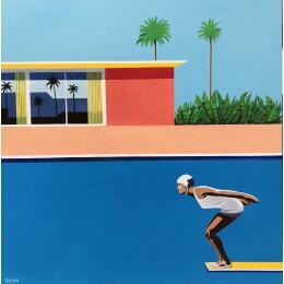 Painting Before bigger splash 2 by Trevisan Carlo | Painting Figurative Oil Architecture, Life style