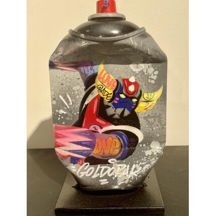 Sculpture Goldo Action par Lemoine Mael | Sculpture Pop-art Acrylique, Graffiti Icones Pop