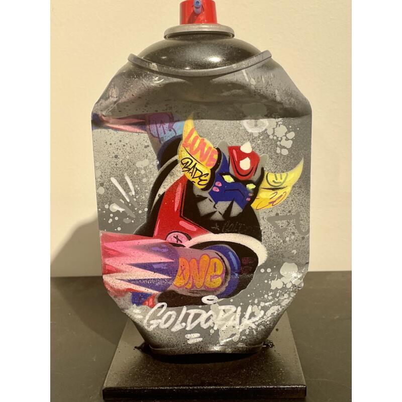 Sculpture Goldo Action par Lemoine Mael | Sculpture Pop-art Icones Pop Graffiti Acrylique