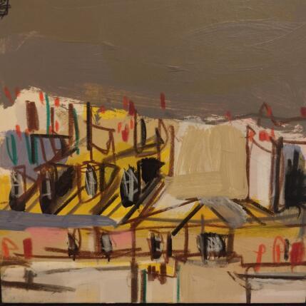 Peinture Le soleil grimpe ! par Anicet Olivier | Tableau Figuratif Acrylique, Pastel Architecture, Urbain