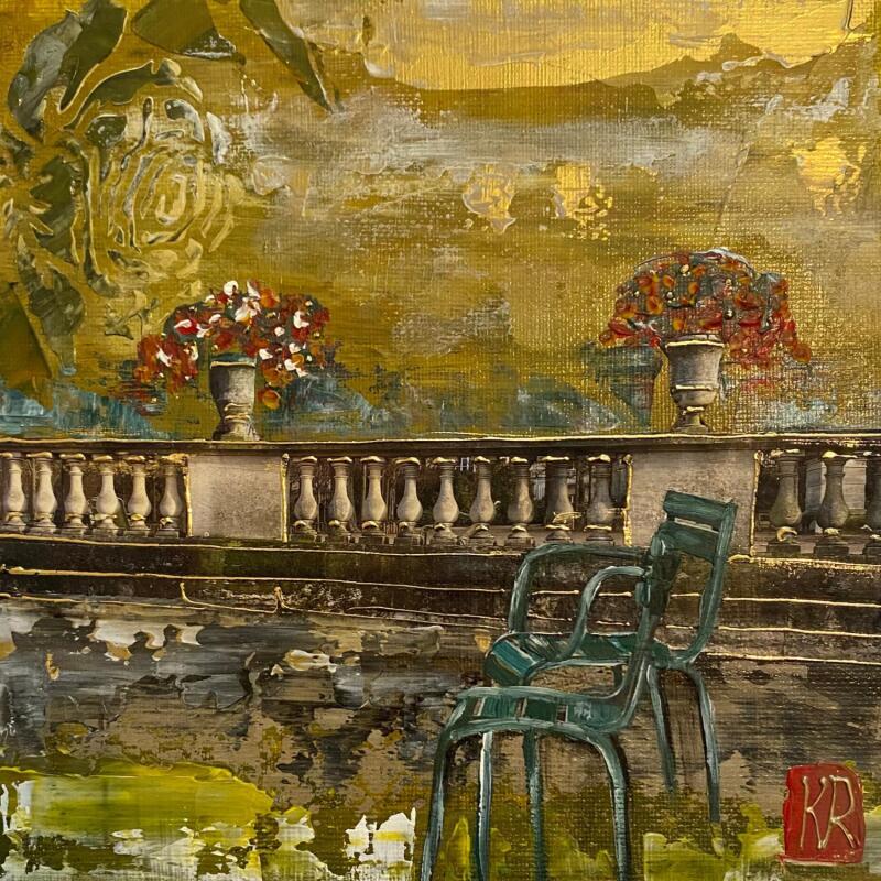 Peinture Le Luxembourg  par Romanelli Karine | Tableau Figuratif Urbain Nature Acrylique Collage