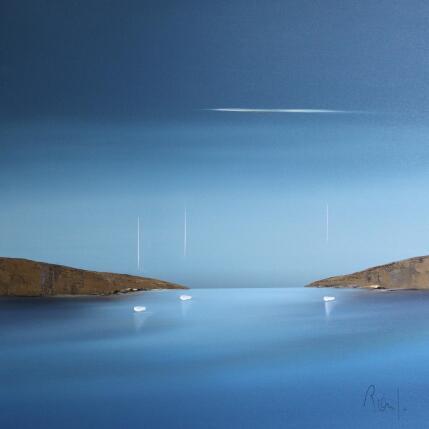 Painting Douceur marine 83 by Roussel Marie-Ange et Fanny | Painting Figurative Oil Marine, Minimalist