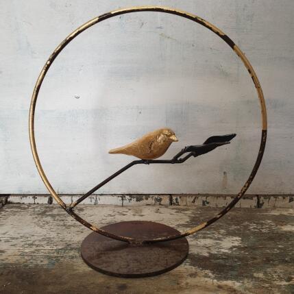 Sculpture Oiseau doré  par Eres Nicolas | Sculpture Figuratif Métal Animaux