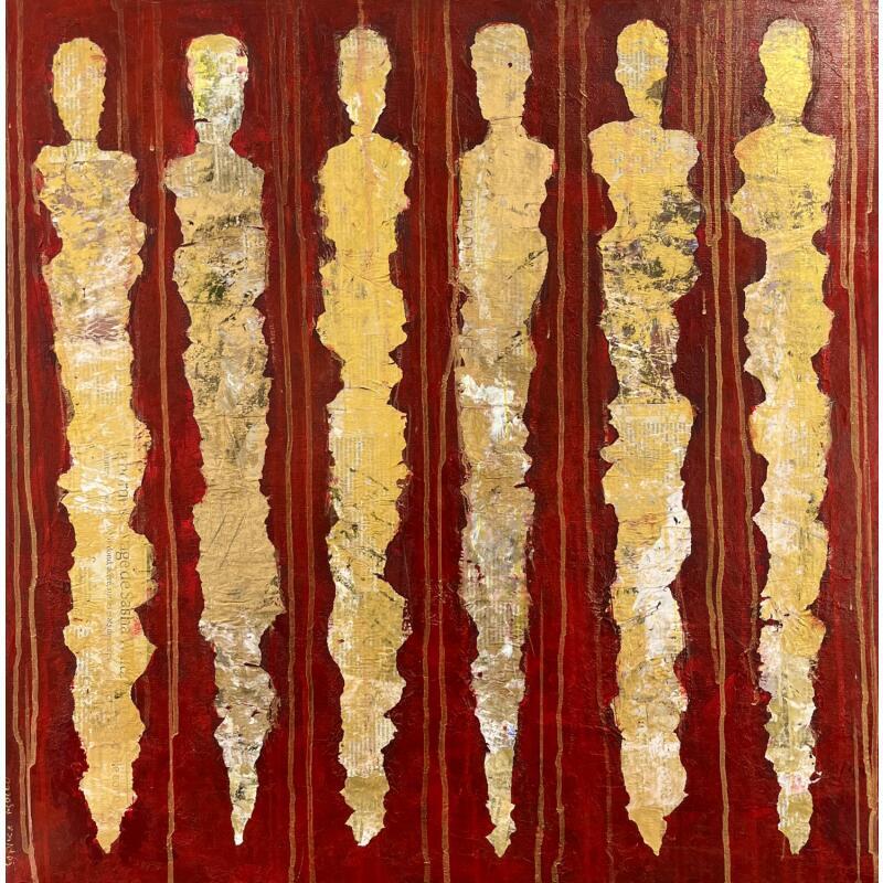 Painting Les fées magiques by Rocco Sophie | Painting Raw art Acrylic Gluing Sand