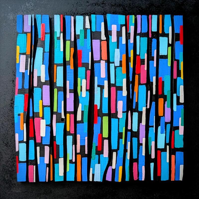 Pintura Bandecolor15 optic multi por Langeron Luc | Pintura Tema Madera Acrílico Resina