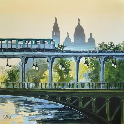 Peinture Morning in Paris par Rasa | Tableau Figuratif Acrylique Urbain
