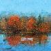 Painting Brume d'automne sur le lac by Dessapt Elika | Painting Impressionism Acrylic Sand