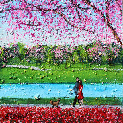 Painting Balade au lac by Dessapt Elika | Painting